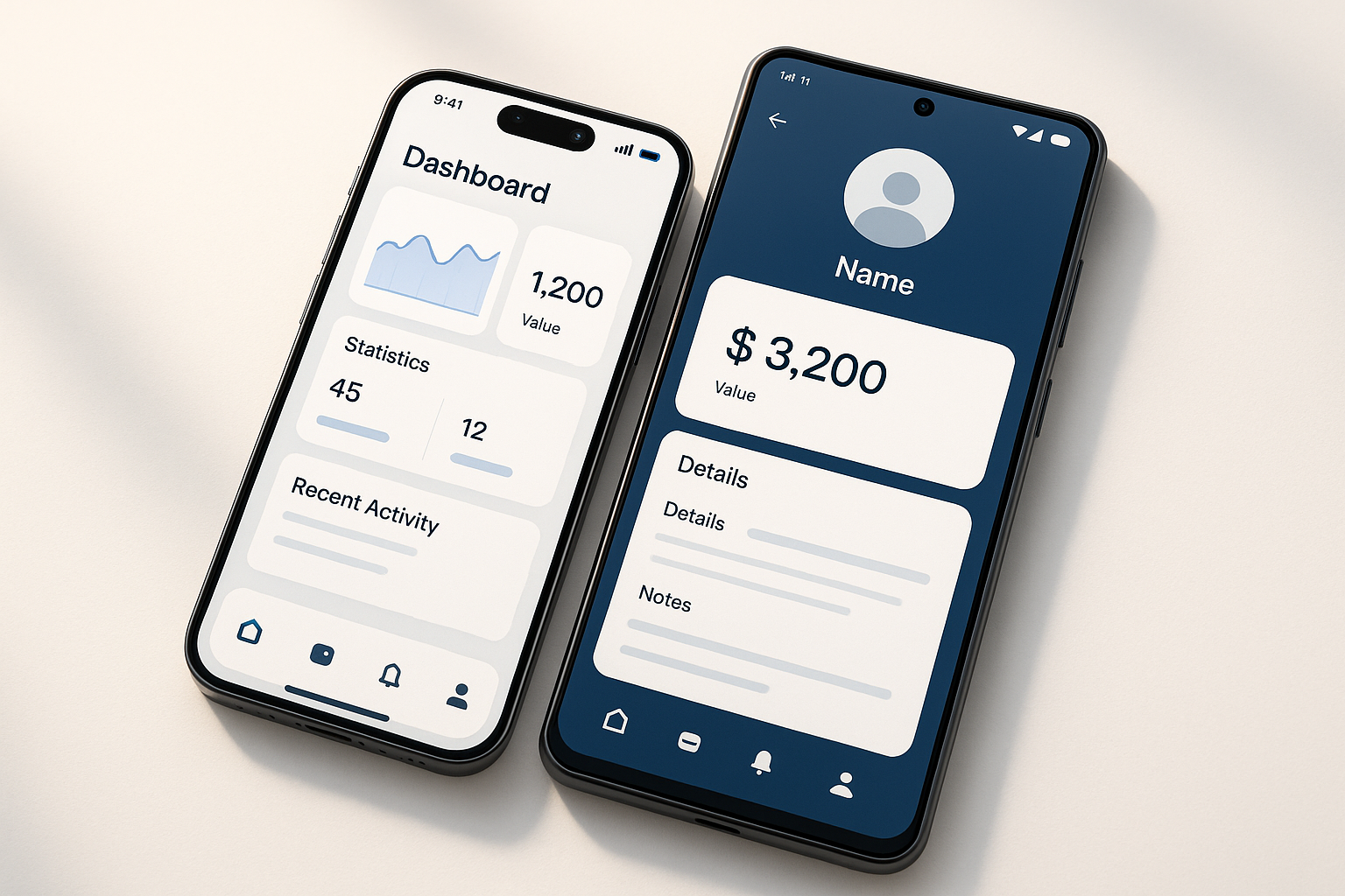 Mockup application mobile iOS Android — Kontixx