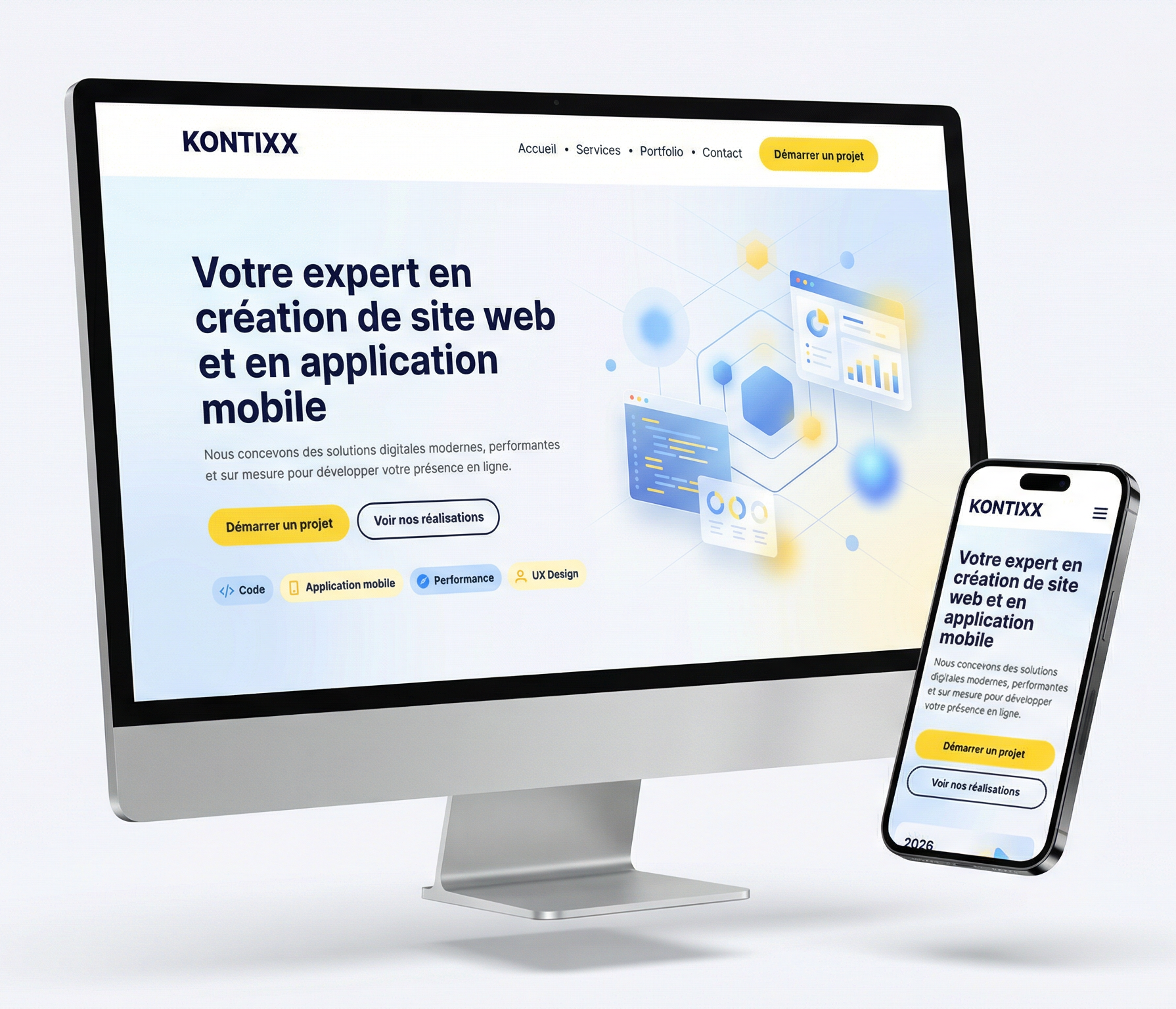 Kontixx Agency — Votre expert en création de site web et application mobile